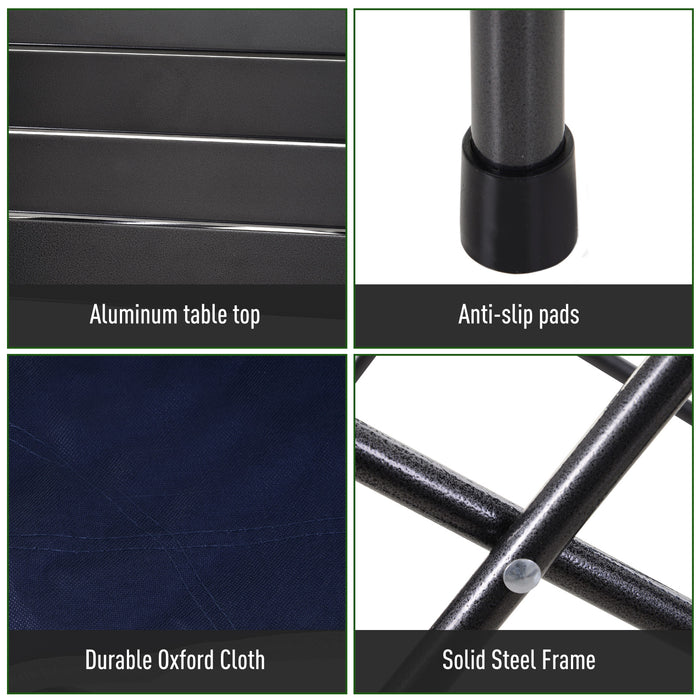 5-Piece Camping Table & Chair Set - Foldable Aluminium Furniture with Roll-up Top, Lightweight and Portable - Ideal for Picnics and Outdoor Activities