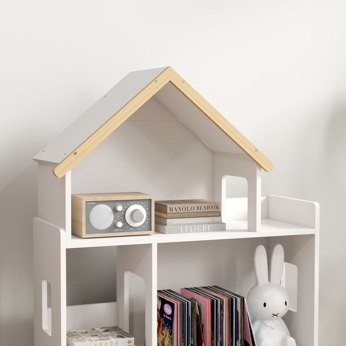 Kids Toy Organizer with 3 Shelves and 6 Cubbies - Sturdy White Storage Solution - Ideal for Playroom and Bedroom Organization