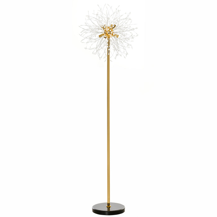 Tall Modern Floor Lamp with Dandelion-Inspired Shade - Elegant Lighting Solution for Home Interiors - Ideal for Living Rooms and Cozy Spaces