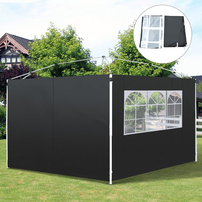 3M Gazebo - Interchangeable Side Wall Panels in Black - Ideal for Outdoor Shelter and Privacy