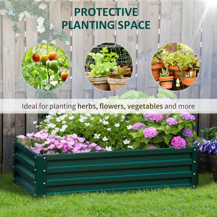 Galvanized Steel Raised Garden Beds - Durable Outdoor Planter Boxes for Herbs and Vegetables - Ideal for Patio, Backyard, and Balcony Gardening