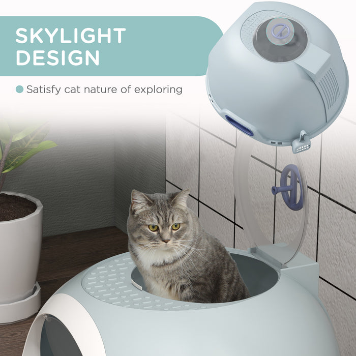 Efficient Drawer-Style Cat Litter Box with Scoop - Skylight Design, Portable and Simple Cleanup - Ideal for Cat Owners Seeking Hassle-Free Maintenance