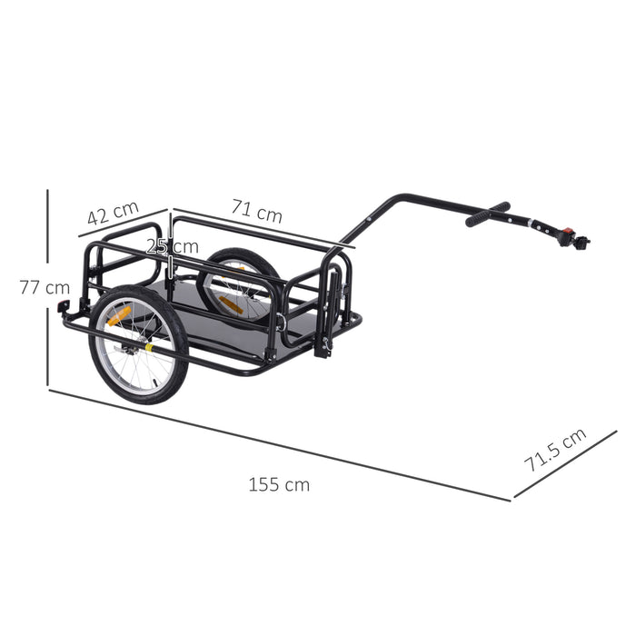 Bicycle Cargo Trailer with Hitch - Robust Steel Construction Bike Cart for Luggage & Gear - Ideal for Cycling Trips, Camping & Transport Storage Needs