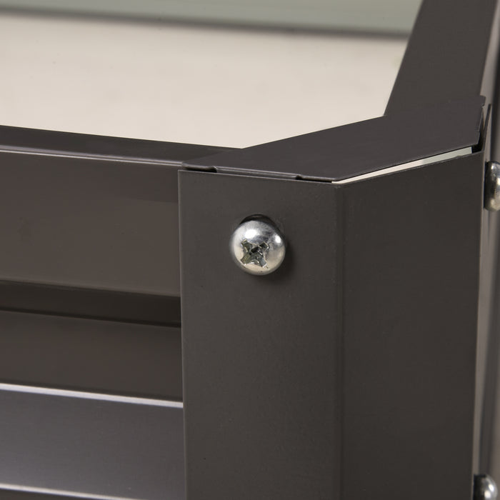 Square Raised Steel Garden Planter - 432L Capacity for Vegetables, Flowers, Herbs, 120cm x 120cm x 30cm - Ideal for Urban & Small Space Gardening