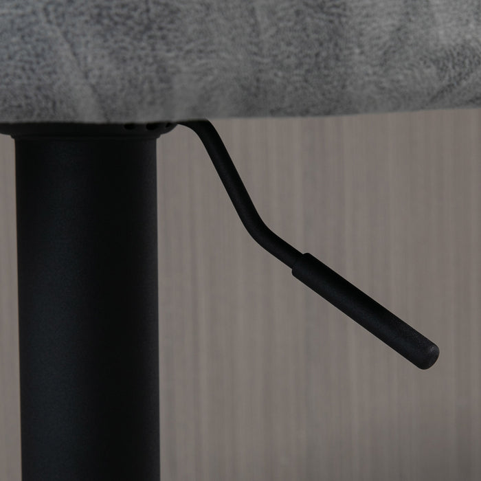 Adjustable Swivel Bar Stools with PU Leather - Set of 2, Armrests, Footrest, and Back Support for Kitchen Counter - Comfortable Light Grey Seating for Breakfast Area