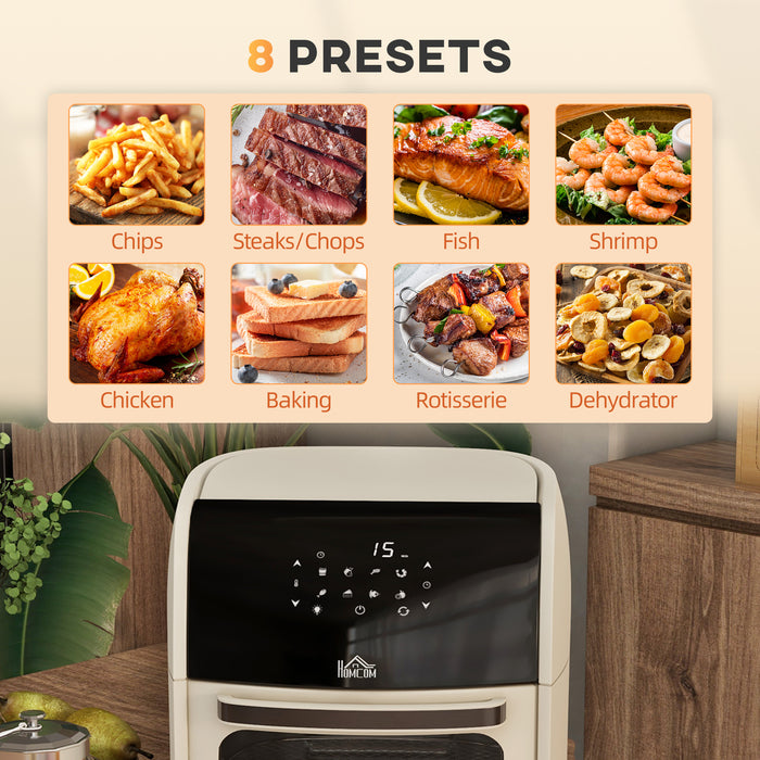 Rapid Air 1800W Digital Air Fryer Oven - 12L Capacity with 8 Preset Modes & Advanced Air Circulation - Memory Function for Health-Conscious Cooks & Busy Households