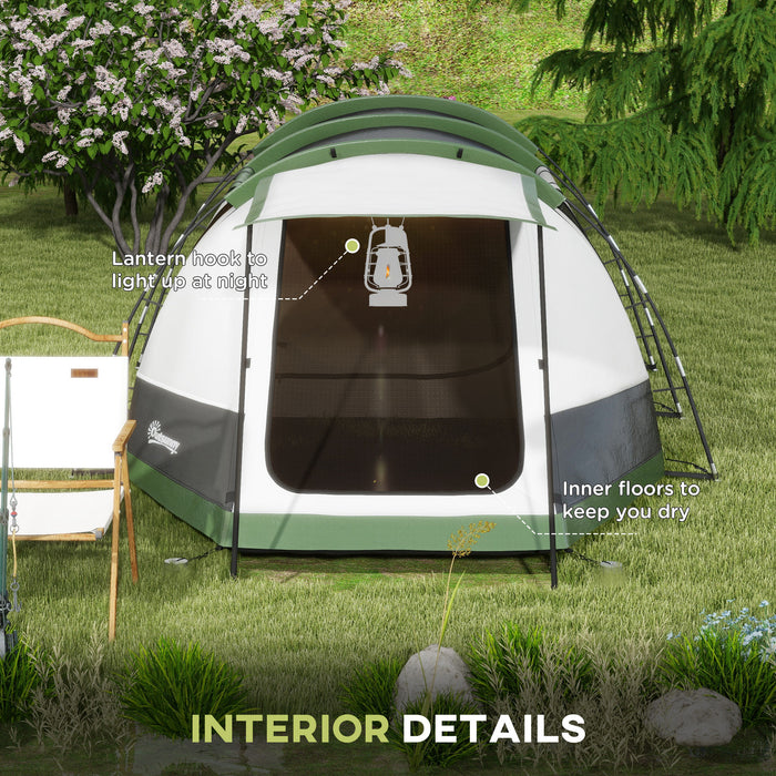 Family Tunnel Tent for 3-4 People - 2000mm Waterproof Outdoor Shelter, Includes Portable Bag - Ideal for Camping and Hiking Adventures
