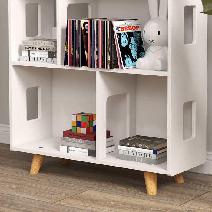 Kids Toy Organizer with 3 Shelves and 6 Cubbies - Sturdy White Storage Solution - Ideal for Playroom and Bedroom Organization