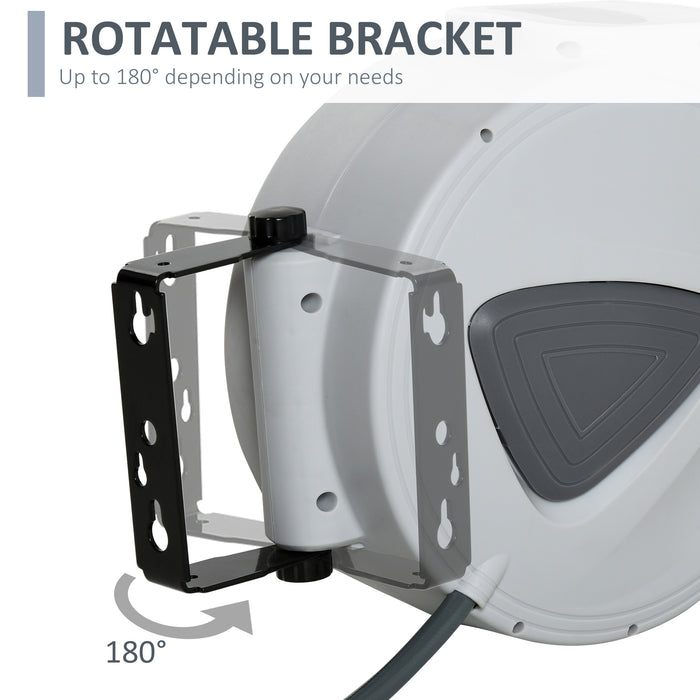 Retractable Air Hose Reel 10m+90cm - Durable Wall Mount Auto Rewind with 3/8 Inch Diameter and 1/4" BSP Connector - Perfect for Workshops and Garages