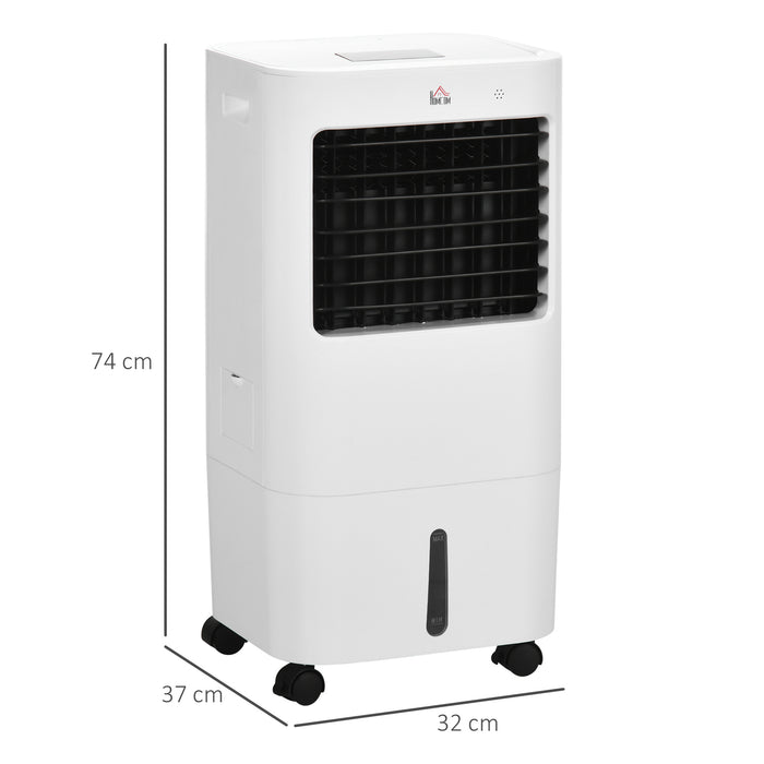 Mobile Air Cooler with 15L Water Tank - Oscillating Cooling Fan and Humidifier with Remote Control - Ideal for Home and Office Use with Timer Function