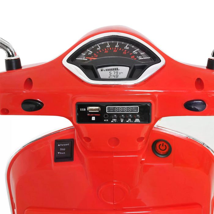 Kids Ride On Motorcycle with 6V Battery - LED Lights and Sleek Red Design - Perfect Electric Motorbike for Children's Outdoor Play