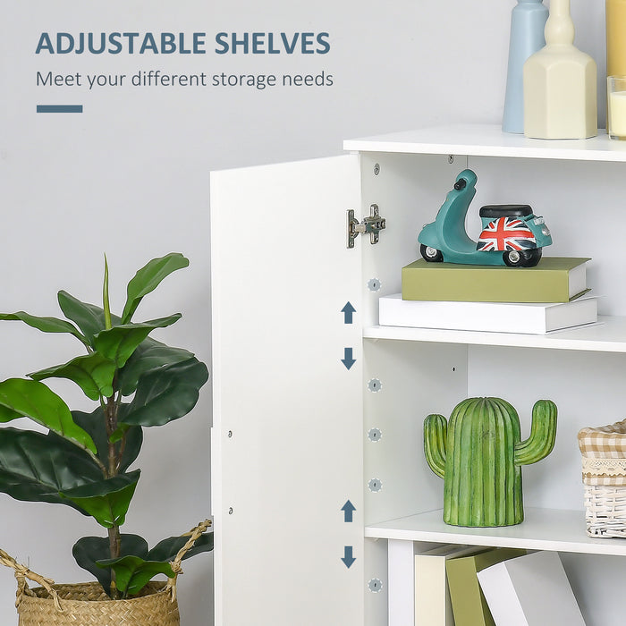 Modern Bathroom Cabinet Organizer - Free Standing Linen Cupboard with 3 Tiers of Storage - Space-Saving Solution for Bath Essentials and Towels