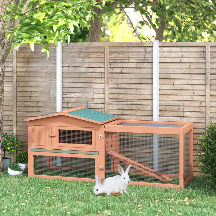 Wooden 2-Story Rabbit Hutch - Spacious Bunny Cage with Outdoor Garden Run, Chicken Coop - Ideal for Backyard Pet Haven, 158x58x68cm