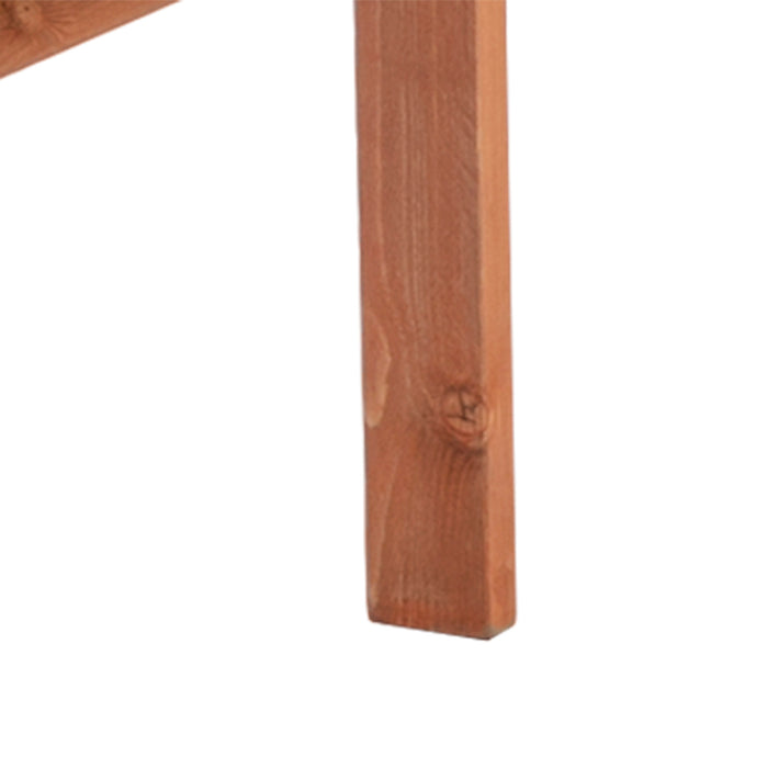 Wooden 2-Seater Garden Bench with Table - Antique Loveseat Chair for Outdoor Conversation - Ideal for Yard, Lawn, Porch, and Patio in Vibrant Orange