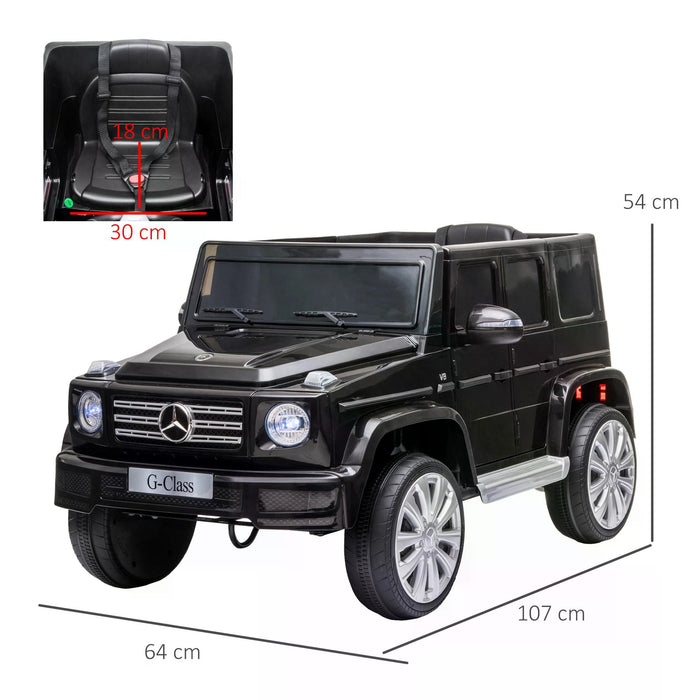 Mercedes Benz G500 Electric Ride On Car for Kids - 12V Battery-Powered Vehicle with Music, Lights, MP3 Player, Suspension Wheels - Includes Parental Remote Control for Safety