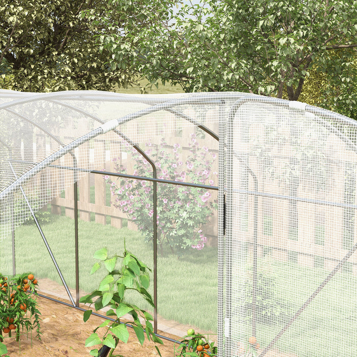 UV-Resistant PE Covered Polytunnel Greenhouse - Walk-In Grow House with Galvanized Steel Frame, 4x3x2m - Ideal for Gardeners and Sustainable Plant Growing
