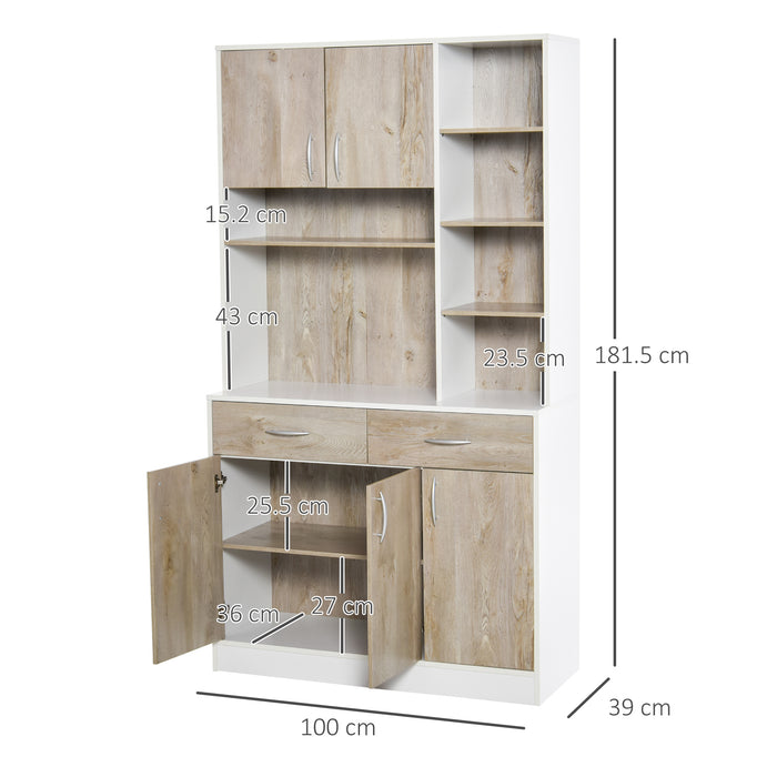 Storage Cabinet with Counter Top and Adjustable Shelves - Elegant Sideboard Unit with Drawers - Ideal for Dining Room and Living Room Organization
