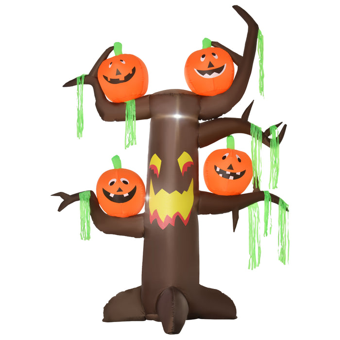 Halloween Inflatable Ghost Tree Decor - 2.4m Tall with 6 LED Lights - Quick Setup, Next Day Delivery for Festive Yard Display