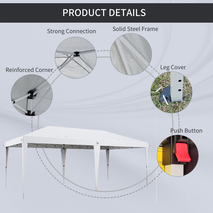 6x3m Heavy-Duty Gazebo - Large Waterproof Canopy for Outdoor Events - Ideal Party Tent and Marquee for Garden Celebrations
