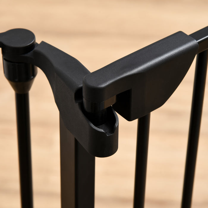 5-Panel Freestanding Pet PlayPen - Stair Gate Dog Pen, Fireplace & Christmas Tree Metal Barrier - Includes Walk-Through Door for Home Safety