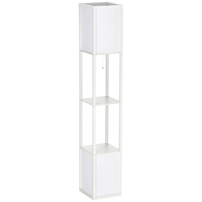 Modern Dual Ambient Light Shelf Floor Lamp - 156cm Standing Lighting for Living Room and Bedroom - Ideal for Cozy Illumination and Storage