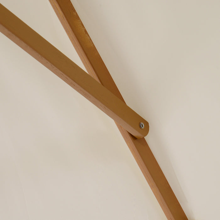 Wooden Patio Parasol Umbrella, 3x2m in Cream - Outdoor Sun Shade Protection - Ideal for Garden, Deck, and Poolside Lounging