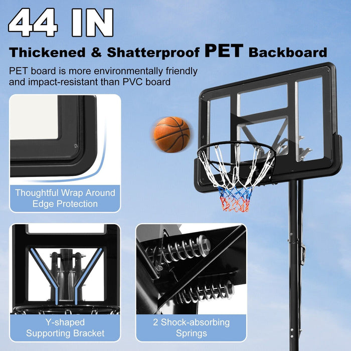 Adjustable Height Basketball Stand 2.45M-3.05M - Portable Sports Equipment for Kids and Adults - Ideal for Improving Basketball Skills and Fun Family Play