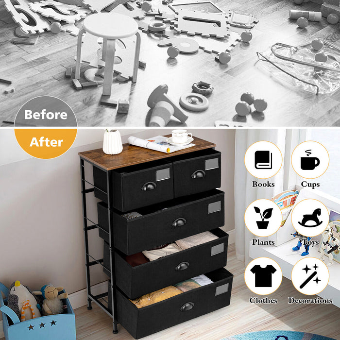 Metal Frame Cabinet Organiser - 5 Drawer Storage Solution for Home Bedroom - Ideal for Room Organisation