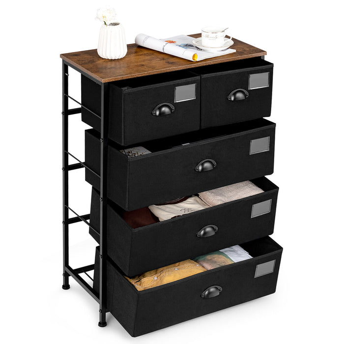 Metal Frame Cabinet Organiser - 5 Drawer Storage Solution for Home Bedroom - Ideal for Room Organisation