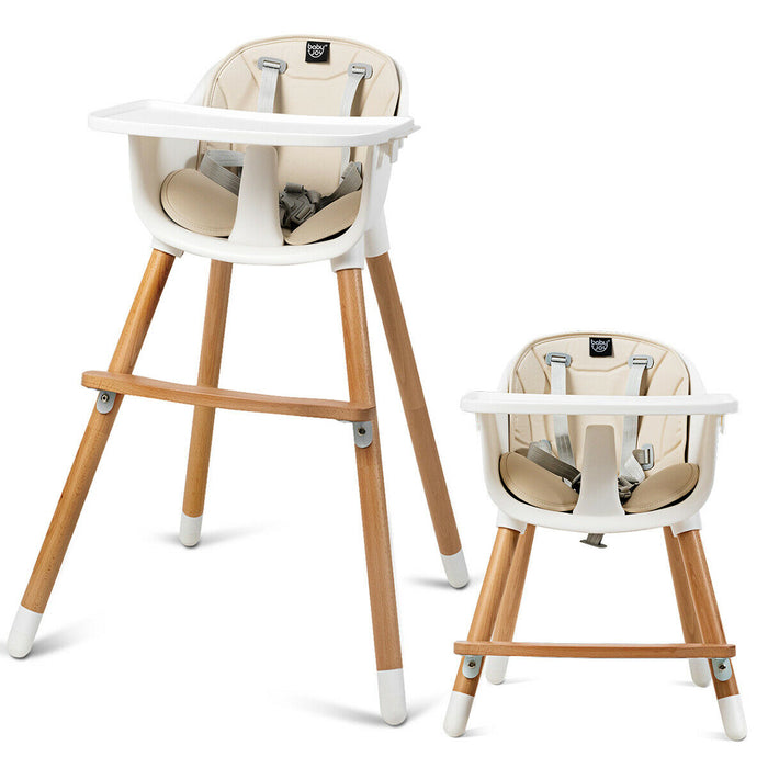 Dual - Wooden and Padded Modern Highchair Combination - Ideal for Comfortable Seating of Your Child