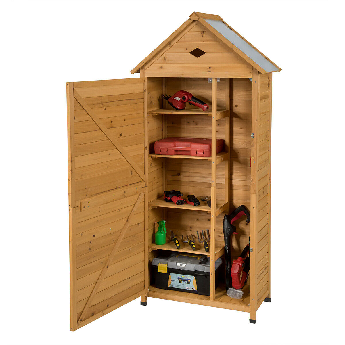 Garden Craft - Wooden Shed with Lockable Double Doors and Slope Roof - Ideal for Outdoor Storage and Gardening Needs