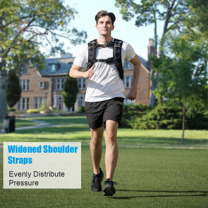 Adjustable Weighted Vest - 15kg Capacity, Buckle Fastenings, Includes Mesh Bag - Ideal for Resistance Training and Fitness Enthusiasts