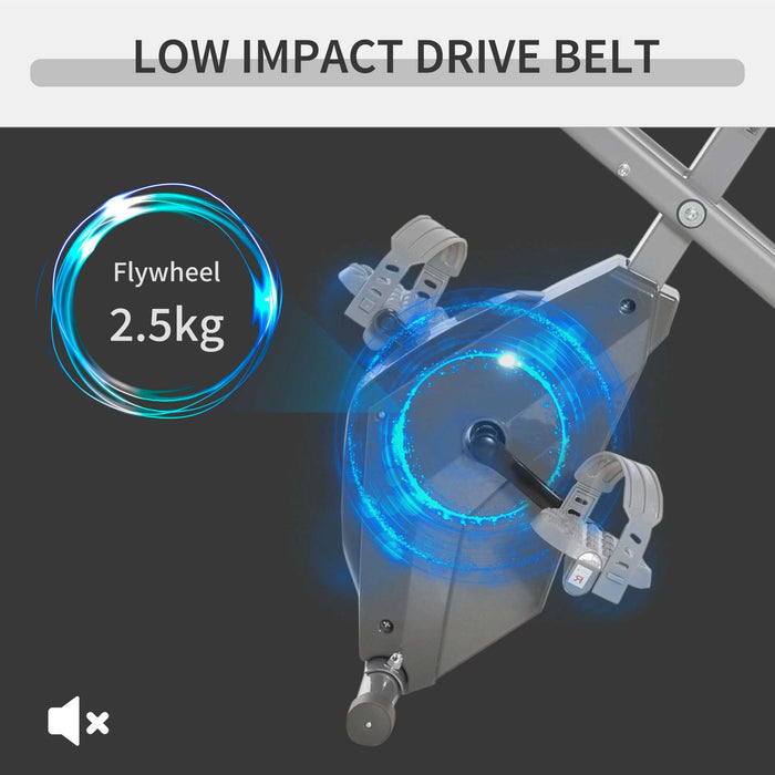 Foldable 2-in-1 Exercise Bike - Recumbent & Stationary with 8-Level Magnetic Resistance, Pulse Sensor, LCD Display - Ideal for Home Cardio and Fitness Training