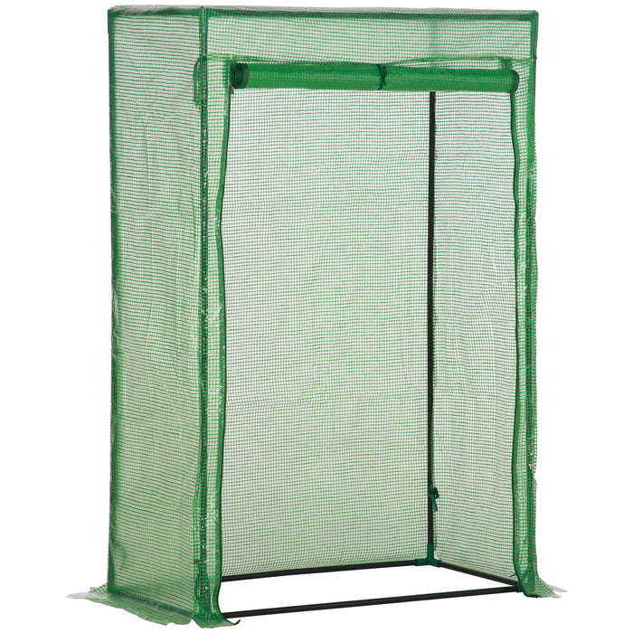 Greenhouse with Sturdy Steel Frame - 100x50x150 cm Polyethylene Cover with Roll-up Door - Ideal for Backyard, Balcony, and Garden Cultivation