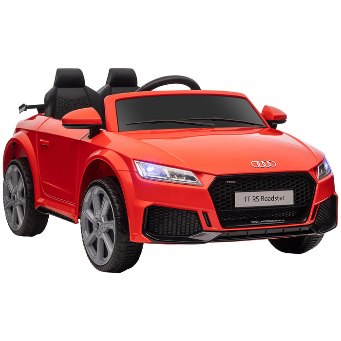 Audi TT RS Kids' Electric Ride-On Car - 12V Battery-Powered with Remote Control, Forward/Reverse, Lights, Horn, MP3, Seatbelt - Red Safe Driving Toy for Children