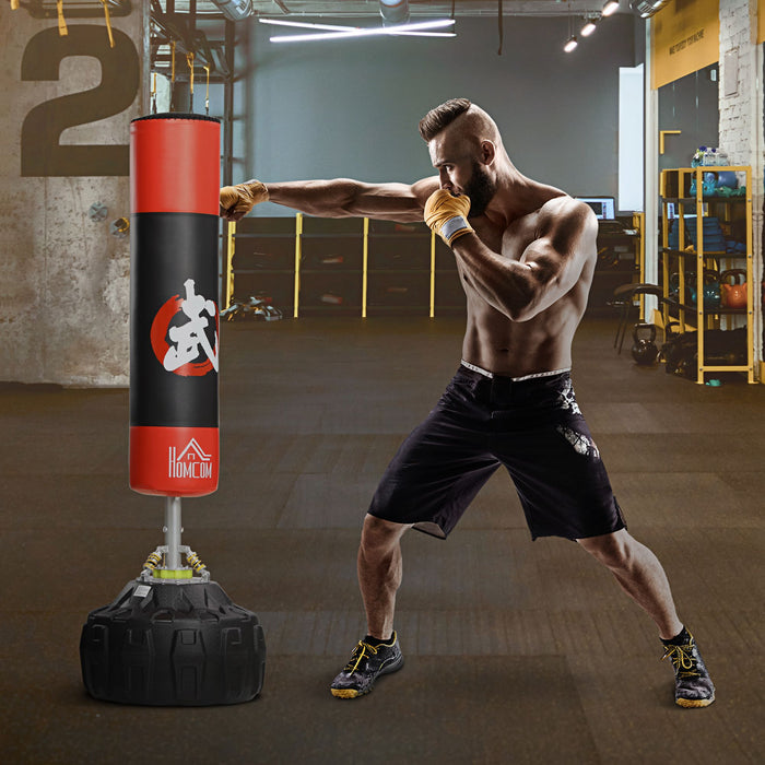 Freestanding 6FT Adult Boxing Punch Bag Stand - Fillable Base, Absorption Springs, Suction Cup Stability - Ideal for Professional Workout & Home Gym Fitness