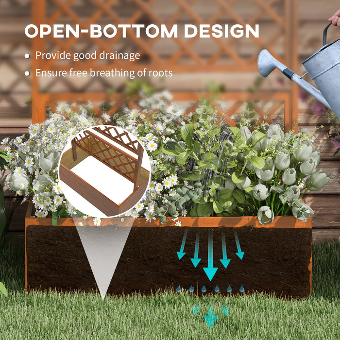 Wooden Trellis Planter Box - Elevated Gardening Bed for Vegetables, Herbs, and Flowers - Perfect for Outdoor Planting and Home Garden Decor