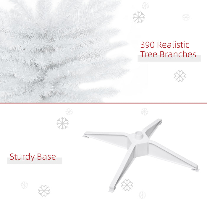 6ft Pencil Slim Artificial Pine Christmas Tree - 390 Branch Tips with Sturdy Stand for Holiday Decor - Ideal for Small Spaces and Xmas Celebration