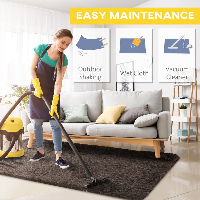 Luxurious Brown Shaggy Rug - Soft Fluffy Carpet for Home, Living Room, Bedroom, Dining Area, 120x200 cm - Enhance Your Space with Cozy Comfort