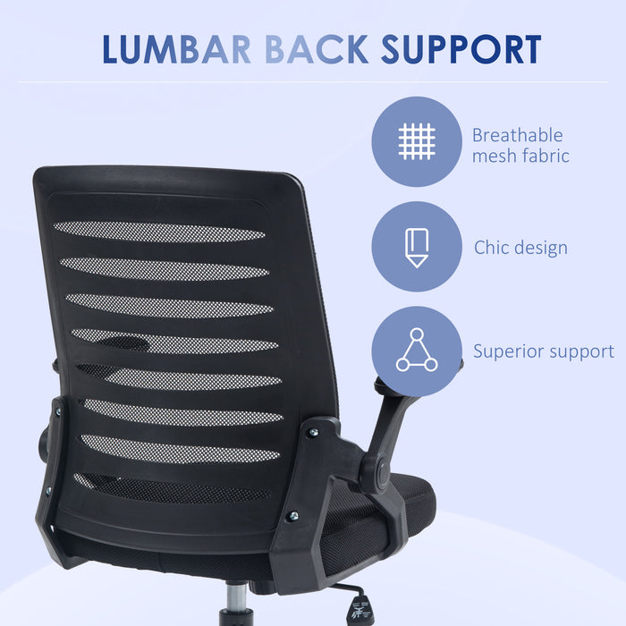 Ergonomic Mesh Swivel Chair - Adjustable Home Office Task Seat with Lumbar Support - Comfortable Computer Desk Chair for Long Working Hours