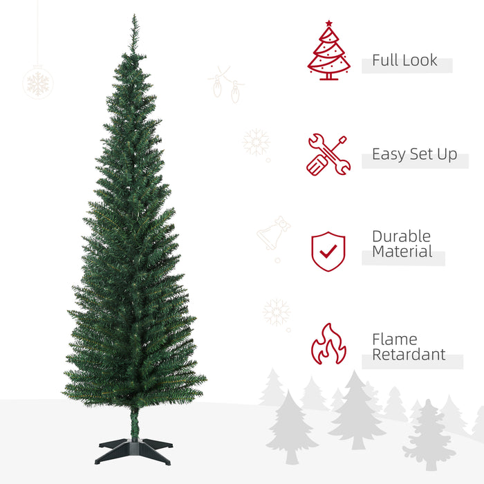 Artificial Pine Christmas Tree 1.8m with Sturdy Plastic Stand - Lush Green Holiday Decor for Festive Season - Perfect for Home or Office Christmas Celebrations