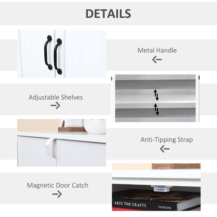 Adjustable Shelf Accent Floor Cabinet - Spacious Kitchen Pantry Storage, White - Ideal for Organizing Cookware and Dry Goods
