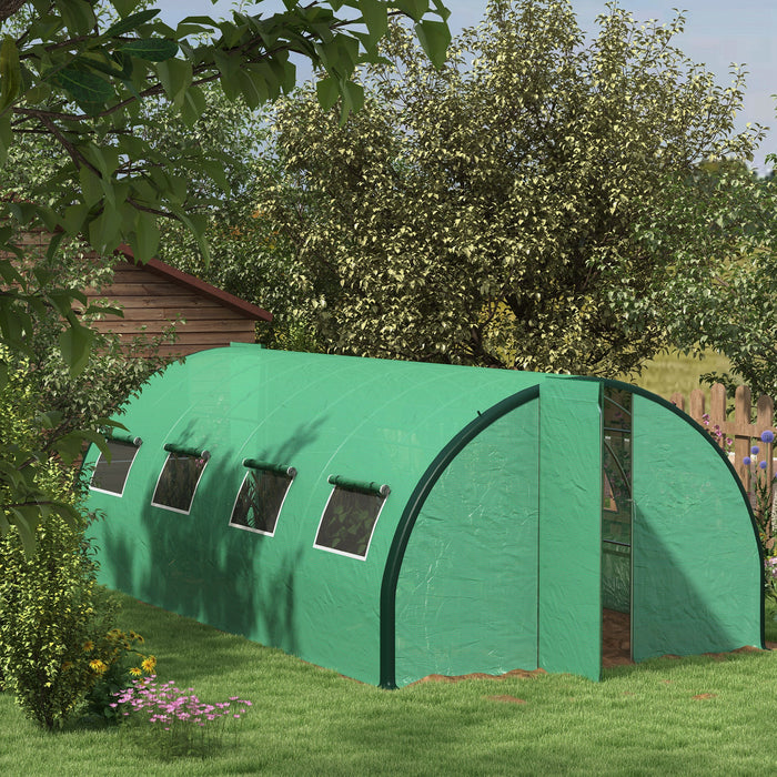 Upgraded Polyethylene Polytunnel - 6x3m Walk-in Greenhouse with Enhanced Structure - Ideal for Garden Plant Protection and Growth