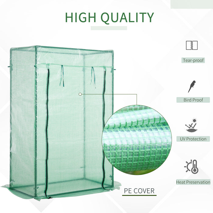 Greenhouse with Sturdy Steel Frame - Spacious 100x50x150cm PE Cover, Roll-up Door for Easy Access - Ideal for Backyard, Balcony and Garden Greening