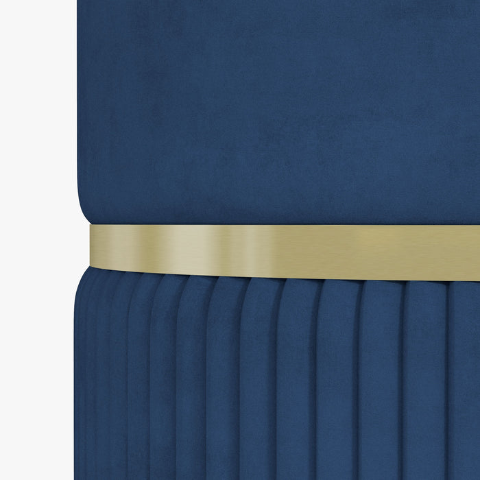 Velvet Ottoman Footstool with Storage - Luxurious Round Pouffe, Plush Fabric Upholstery with Hidden Compartment - Chic Seating Solution and Space Saver for Living Room