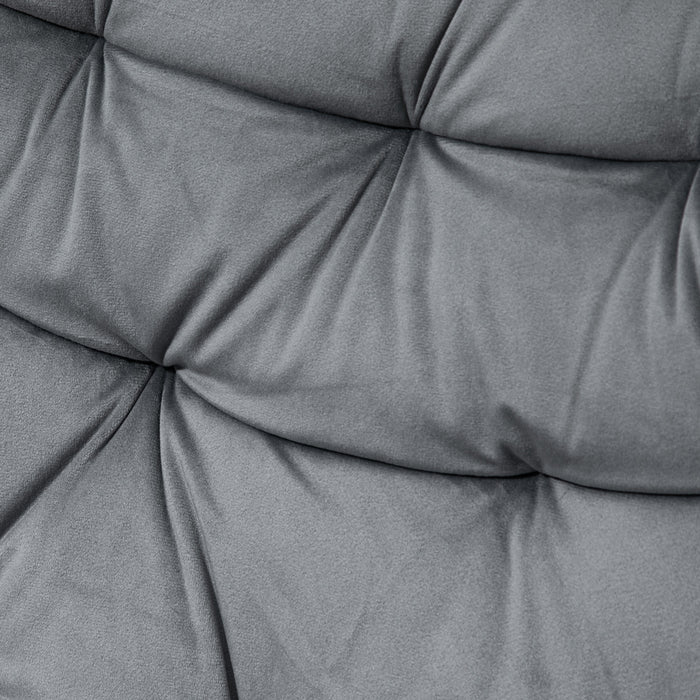 Ergonomic Velvet Home Office Chair - Comfy Adjustable Computer Desk Chair with Arm and Back Support - Ideal for Extended Work Sessions, Dark Grey