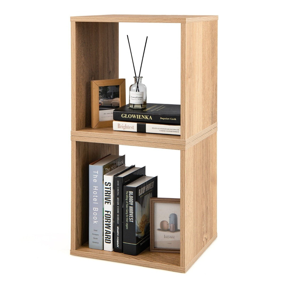 Stackable Nightstand Set of 2 - With Storage Cubes for Organized Bedroom Space - Ideal for Compact Living Spaces