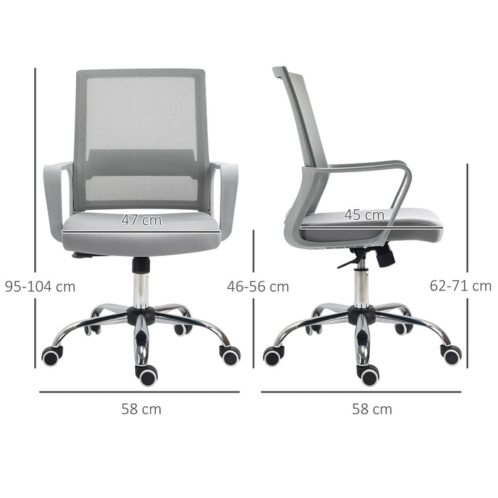 Ergonomic Mesh Desk Chair with Adjustable Armrests - 360° Swivel and Height Adjustment Features - Ideal for Comfortable Office Seating