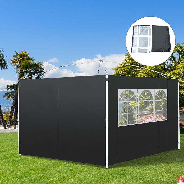 3M Gazebo - Interchangeable Side Wall Panels in Black - Ideal for Outdoor Shelter and Privacy