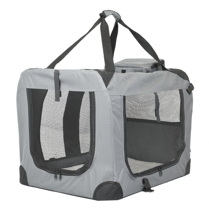 Soft Grey Pet Carrier - Spacious and Comfortable Transport for Dogs and Cats - Ideal for Safe and Secure Pet Travel